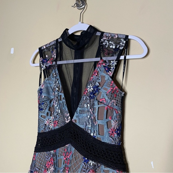 Self-Portrait Floral Vine Overlay Layered Ruffle Dress Worn by Hillary Dress - Picture 5 of 15